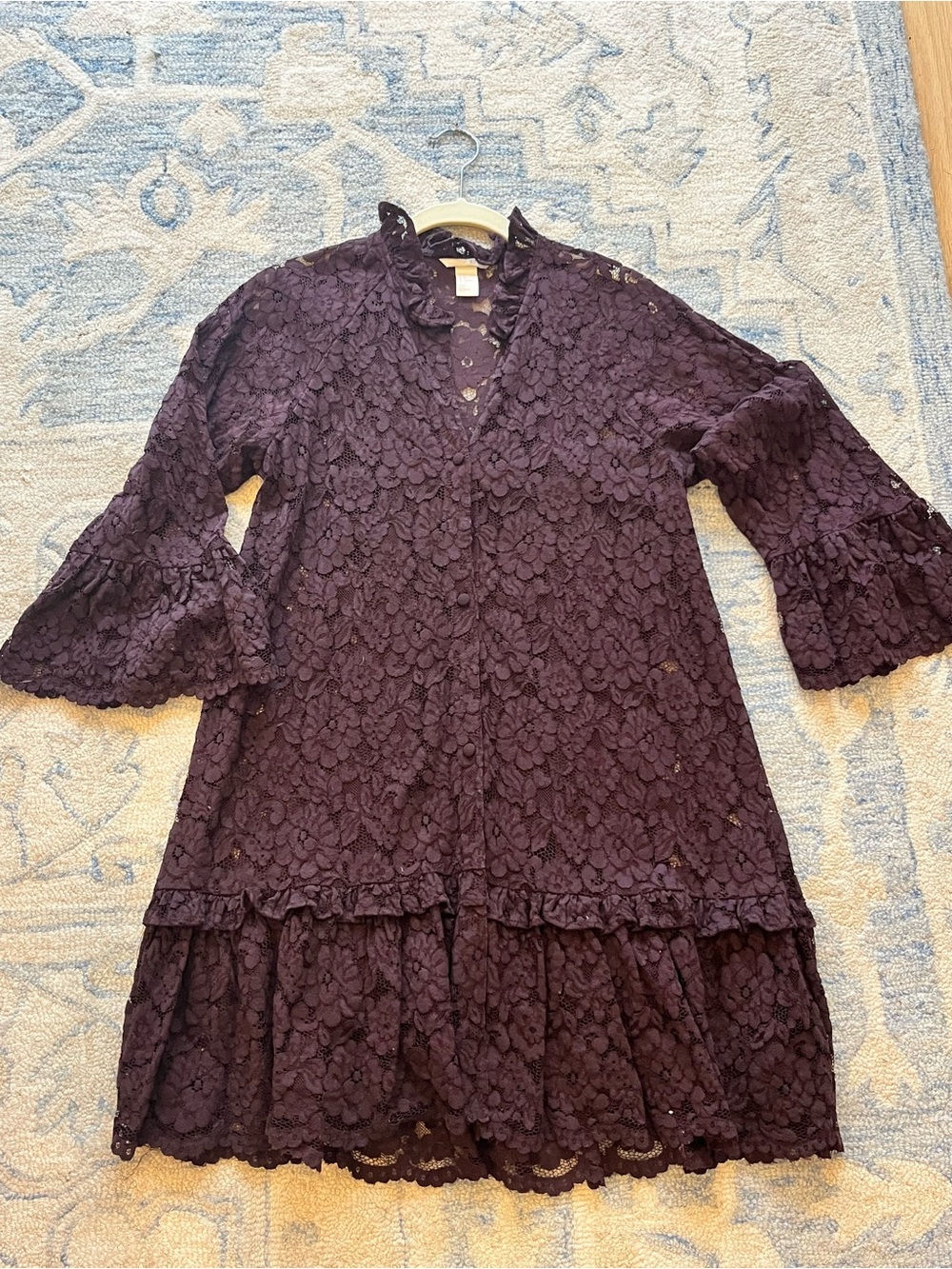 H&M Lace Dress in Deep Plum